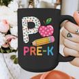 P Is For Pre K Teacher Student Pencil Apple Back To School Graphic Print Coffee Mug, funny design P Is For Pre K Teacher Student Pencil Apple Back To School Graphic Print Coffee Mug, funny design
