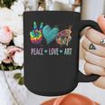 Peace Love Art Painting Palette Art Teacher Graphic Print Coffee Mug, funny design Peace Love Art Painting Palette Art Teacher Graphic Print Coffee Mug, funny design