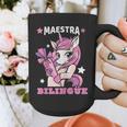 Pink Unicorn Spanish Teacher Regalos Para Bilingue Teacher Graphic Print Coffee Mug, funny design