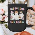 Preschool Boo Crew Groovy Halloween Floral Ghost Teacher Men Women Kids Graphic Print Coffee Mug, Groovy Teacher Gifts, funny design