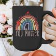 Pretty YOU MATTER Rainbow Positive Message Teachers Kids Graphic Print Coffee Mug, funny design Pretty YOU MATTER Rainbow Positive Message Teachers Kids Graphic Print Coffee Mug, funny design