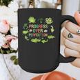 Progress Over Perfection Frog Back To School Teacher Graphic Print Coffee Mug, funny design