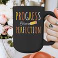 Progress Over Perfection Teacher Pencil Back-To-School Graphic Print Coffee Mug, funny design