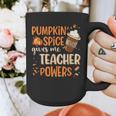 Pumpkin Spice Gives Me Teacher Powers Fall Thanksgiving Men Women Graphic Print Coffee Mug, funny design