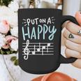 Put On A Happy Face Music Music Teacher Graphic Print Coffee Mug, funny design