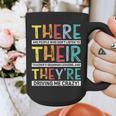 There Their They’Re Grammar Joke For English Teacher Student Graphic Print Coffee Mug, English Teacher Gifts, funny design
