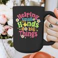 Retro Helping Small Hands Do Big Things Teacher Appreciation For Men Women Graphic Print Coffee Mug, funny design Retro Helping Small Hands Do Big Things Teacher Appreciation For Men Women Graphic Print Coffee Mug, funny design
