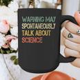 Retro Scientist Warning May Talk About Science Teacher Graphic Print Coffee Mug, Science Teacher Gifts, funny design