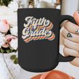 Retro Sunset Fifth Grade Teacher & Student Back To School Graphic Print Coffee Mug, funny design