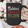 Santa's Favorite Pre-K Teacher Christmas Santa Hat Lights For Men Women Kids Graphic Print Coffee Mug, funny design Santa's Favorite Pre-K Teacher Christmas Santa Hat Lights For Men Women Kids Graphic Print Coffee Mug, funny design