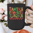 Santas Favorite Teacher Retro Groovy Christmas Xmas Women Graphic Print Coffee Mug, Groovy Teacher Gifts, funny design