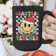 Santas Favorite Teacher Retro Groovy Smile Face Christmas Graphic Print Coffee Mug, Groovy Teacher Gifts, funny design Santas Favorite Teacher Retro Groovy Smile Face Christmas Graphic Print Coffee Mug, Groovy Teacher Gifts, funny design