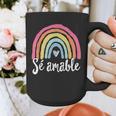 Sé Amable Spanish Bilingual Teacher Be Kind Boho Rainbow Graphic Print Coffee Mug, funny design