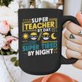 Super Teacher By Day Super Tired By Night Superheroes School Graphic Print Coffee Mug, Super Teacher Gifts, funny design