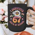 I Survived 67 Days Of School Groovy Retro Teachers Girls Graphic Print Coffee Mug, funny design