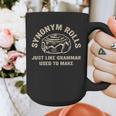 Synonym Rolls Joke Cinnamon Rolls Grammar Pun Teacher Graphic Print Coffee Mug, funny design