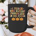 I Teach The Cutest Pumpkins In The Patch Fall Season Teacher Graphic Print Coffee Mug, funny design