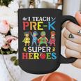 I Teach Pre-K Superheroes Students Teacher Back To School Graphic Print Coffee Mug, funny design