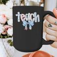 Teach Teacher Coquette Bow Pencil Back To School First Day Graphic Print Coffee Mug, funny design Teach Teacher Coquette Bow Pencil Back To School First Day Graphic Print Coffee Mug, funny design