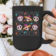 Teach Teacher Dia De Los Muertos Day Of The Dead Sugar Skull Graphic Print Coffee Mug, funny design