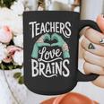 Teacher Halloween Shirt Women Men Teachers Love Brains Graphic Print Coffee Mug, funny design