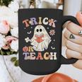 Teacher Halloween Trick Or Teach Floral Ghost Graphic Print Coffee Mug, funny design