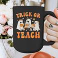 Teacher Halloween Trick Or Teach Retro Groovy Floral Ghost Graphic Print Coffee Mug, Groovy Teacher Gifts, funny design Teacher Halloween Trick Or Teach Retro Groovy Floral Ghost Graphic Print Coffee Mug, Groovy Teacher Gifts, funny design