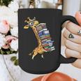 Teacher Shirt Giraffe Holding Books Bookworm Librarian Graphic Print Coffee Mug, funny design