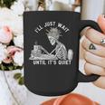 Teacher Skeleton Messy Bun I'Ll Just Wait Until Its Quiet Graphic Print Coffee Mug, funny design