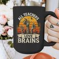 Teacher All Teachers Love Brains Halloween Graphic Print Coffee Mug, funny design
