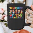 Teacher Of Tiny Superheroes Teach 100th Day Of School Graphic Print Coffee Mug, funny design