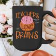 Teachers Love Brains Halloween T-Shirt For Men Women Graphic Print Coffee Mug, funny design