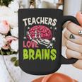Teachers Love Brains Skeleton Halloween Teacher Funny Graphic Print Coffee Mug, funny design Teachers Love Brains Skeleton Halloween Teacher Funny Graphic Print Coffee Mug, funny design