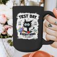Test Day Stressed Cat Teacher Student Kids Testing Day Graphic Print Coffee Mug, funny design