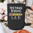 Testing Testing 123 Cute Test Day School Teacher Exam For Men Women Girls Kids Graphic Print Coffee Mug, funny design Testing Testing 123 Cute Test Day School Teacher Exam For Men Women Girls Kids Graphic Print Coffee Mug, funny design