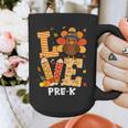 Thanksgiving Love Pre-K Teacher Turkey Autumn Fall For Men Women Girls Kids Graphic Print Coffee Mug, funny design