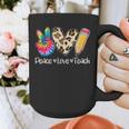 Tie Dye Hippie Peace Love Teach Teacher Appreciation Graphic Print Coffee Mug, funny design Tie Dye Hippie Peace Love Teach Teacher Appreciation Graphic Print Coffee Mug, funny design