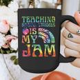 Tie Dye Teaching Social Studies Is My Jam Sunglasses Teacher Graphic Print Coffee Mug, funny design