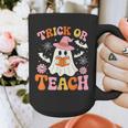 Trick Or Teach Cute Floral Ghost Teacher Halloween Costume Graphic Print Coffee Mug, funny design