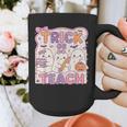 Trick Or Teach Retro Halloween Teacher Look Graphic Print Coffee Mug, funny design Trick Or Teach Retro Halloween Teacher Look Graphic Print Coffee Mug, funny design