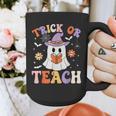Trick Or Teach Teacher Groovy Ghost Halloween Teacher Graphic Print Coffee Mug, Groovy Teacher Gifts, funny design Trick Or Teach Teacher Groovy Ghost Halloween Teacher Graphic Print Coffee Mug, Groovy Teacher Gifts, funny design