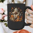 Vintage Ghost Book Reading Pumpkin Gothic Halloween Teachers Men Women Kids Graphic Print Coffee Mug, funny design