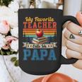 Vintage Retro My Favorite Teacher Calls Me Papa Father's Day Graphic Print Coffee Mug, funny design