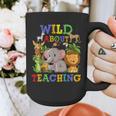 Wild About Teaching Safari Jungle School Teacher Graphic Print Coffee Mug, funny design