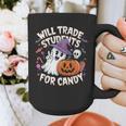 Will Trade Students For Candy Halloween Teacher Graphic Print Coffee Mug, funny design