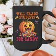 Will Trade Students For Candy Teacher Cute Halloween Pumpkin Graphic Print Coffee Mug, funny design