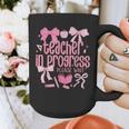 Women Teacher In Progress Coquette Pink Bow Future Teacher Graphic Print Coffee Mug, Future Teacher Gifts, funny design