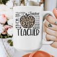 Back To School Teacher Life Apple Leopard Teacher Women Graphic Print Coffee Mug, funny design