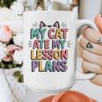 My Cat Ate My Lesson Plans Teacher Cat Humor Graphic Print Coffee Mug, funny design My Cat Ate My Lesson Plans Teacher Cat Humor Graphic Print Coffee Mug, funny design