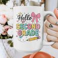 Cute Hello Second Grade Back To School Coquette Teacher Girl Graphic Print Coffee Mug, funny design